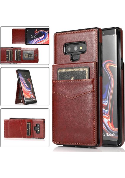 Samsung Galaxy Note9 Manyetik Toka Kickstand Kart Tutucu ile Uyumlu (Yurt Dışından)