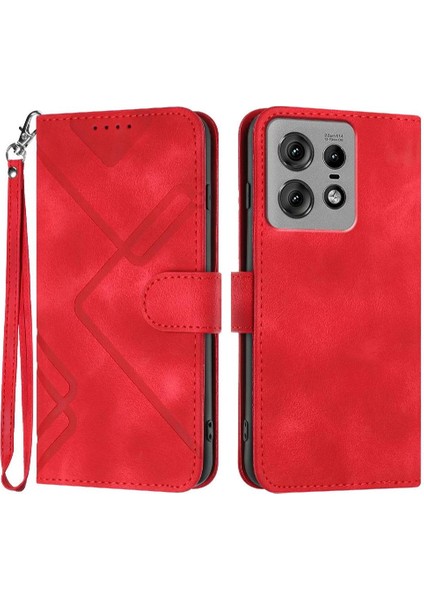 Motorola Kenar 50 Pro Manyetik Kapak Için Flip Case Kart Yuvası Standı ile Pu (Yurt Dışından)