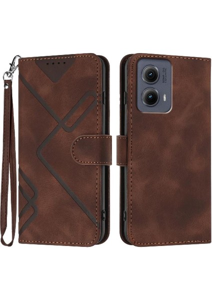 Motorola Kenar 5g 2024 Manyetik Kapak Flip Cüzdan Için Flip Case Kart ile (Yurt Dışından)