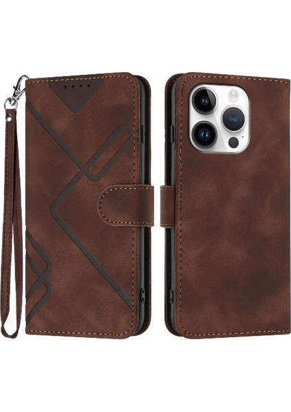 Kart Yuvası Standı ile IPhone 16 Pro Pu Deri Manyetik Kapak Için Flip Case (Yurt Dışından)