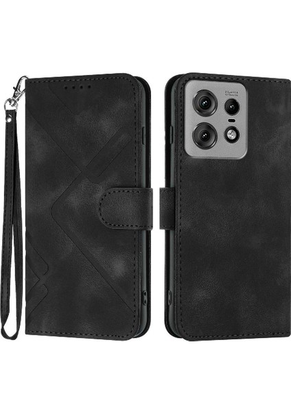 Motorola Kenar 50 Pro Manyetik Kapak Için Flip Case Kart Yuvası Standı ile Pu (Yurt Dışından)