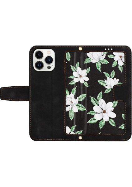 IPhone 16 Için Cüzdan Durumda Pro Manyetik Kapatma Kickstand Pu Deri Kart (Yurt Dışından)