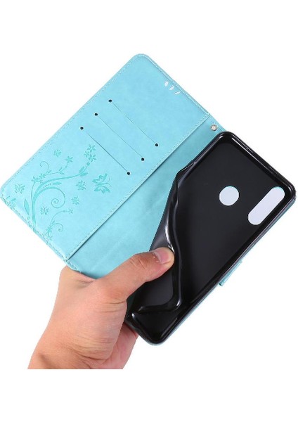 Samsung Galaxy A20S Kickstand Pu Deri Kart Tutucu Bilek Için Filp Durumda (Yurt Dışından) modelleri