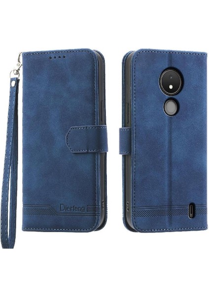 Nokia C21 Kart Yuvaları Manyetik Kapatma Bileklik Premium Için Flip Case (Yurt Dışından)