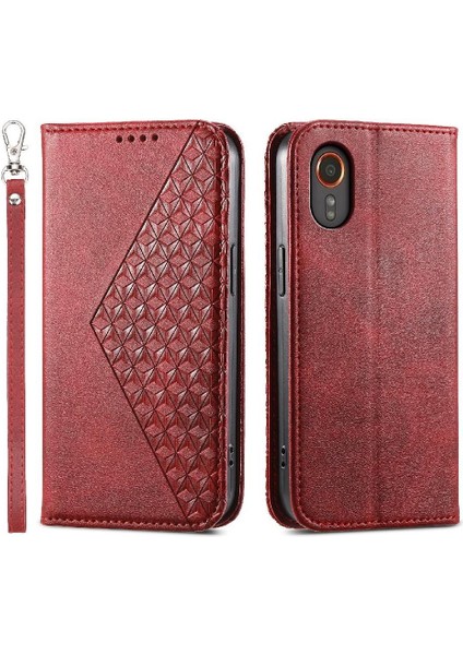 Samsung Galaxy Xcover 7 Eşkenar Dörtgen Şekli Standı Günlük Kullanım Cüzdan Için Flip Case (Yurt Dışından)