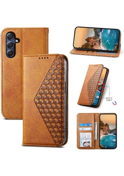Samsung Galaxy M54 Cüzdan Günlük Kullanım Için Flip Case Eşkenar Dörtgen Şekli Standı El (Yurt Dışından)