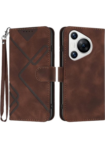 Kart Yuvası Standı Manyetik Pu ile Huawei Pura 70 Flip Cüzdan Için Flip Case (Yurt Dışından)
