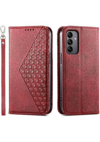 Samsung Galaxy A05S Cüzdan Eşkenar Dörtgen Şekli Günlük Kullanım Standı Için Flip Case (Yurt Dışından)