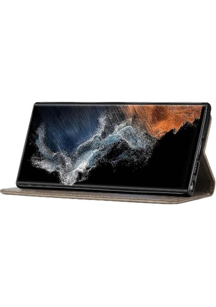 Samsung Galaxy S23 Ultra Kickstand Manyetik Kapatma Bilek Pu Için Filp Durumda (Yurt Dışından) fırsatları
