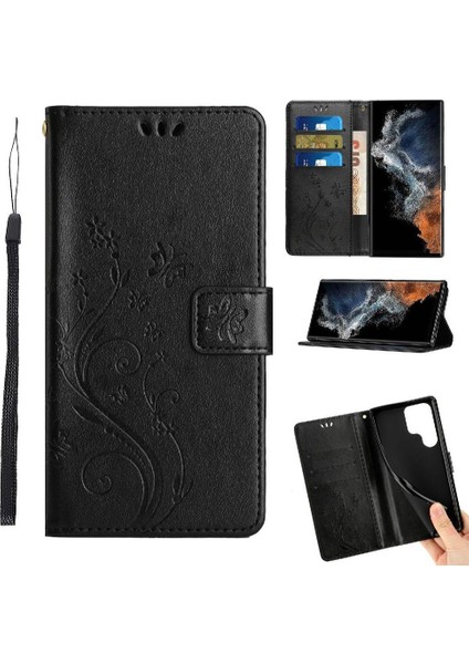 Samsung Galaxy S23 Ultra Kickstand Manyetik Kapatma Bilek Pu Için Filp Durumda (Yurt Dışından)