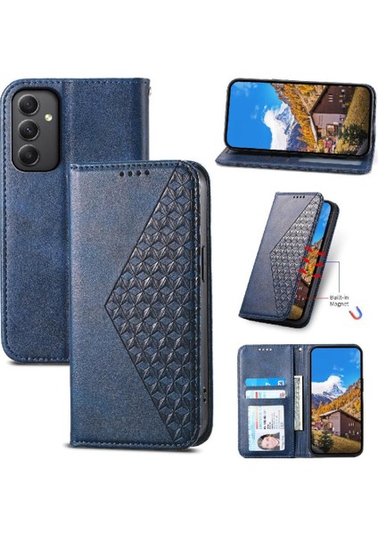 Samsung Galaxy M34 5g Cüzdan Standı Için Flip Case Günlük Kullanım Eşkenar Dörtgen Şekli (Yurt Dışından)
