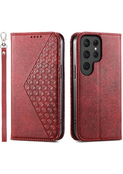 Samsung Galaxy S24 Için Flip Case Ultra Günlük Kullanım Standı Eşkenar Dörtgen Şekli El (Yurt Dışından)