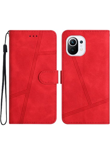 Xiaomi 11 Lite Için Flip Case Bilek Kayışı Cüzdan Pu Deri Kart Yuvaları Flip (Yurt Dışından)