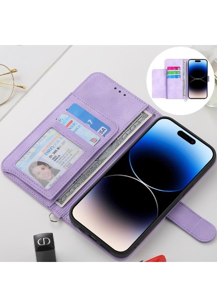IPhone 16 Için Flip Case Pro Max Çoklu Kredi Kartı Yuvaları Kabartmalı (Yurt Dışından) modelleri