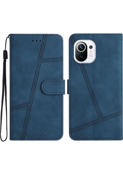 Xiaomi 11 Lite Için Flip Case Bilek Kayışı Cüzdan Pu Deri Kart Yuvaları Flip (Yurt Dışından)