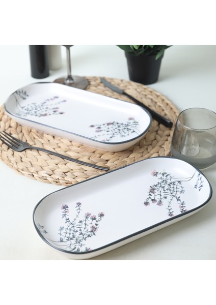 Çiçek Bahçesi Noyan Kayık Tabak 28 cm 2 Adet