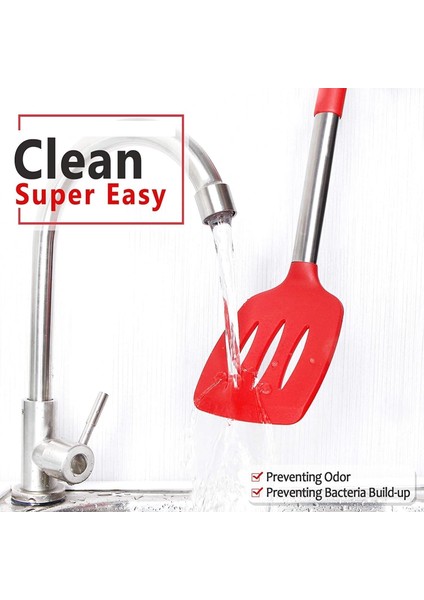 2 Adet Silikon Oluklu Spatula, Yapışmaz Mutfak Döndürücüler (Yurt Dışından) fırsatları