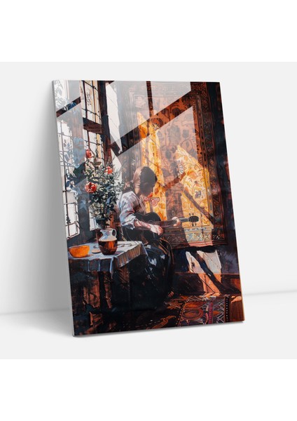 Johannes Vermeer Glass Print 30X45 cm