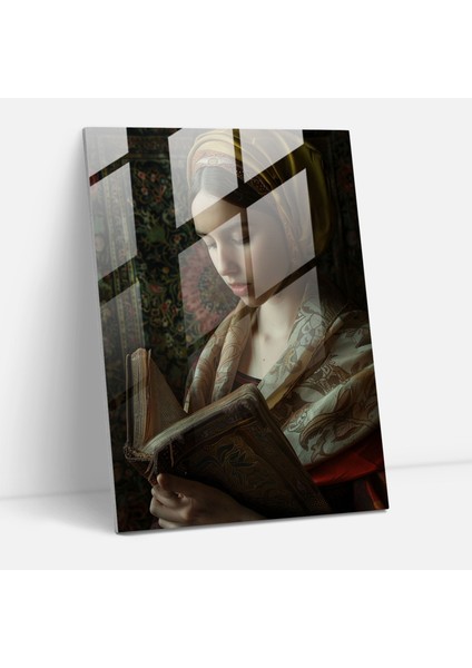 Woman With A Book Glass Print 30X45 cm