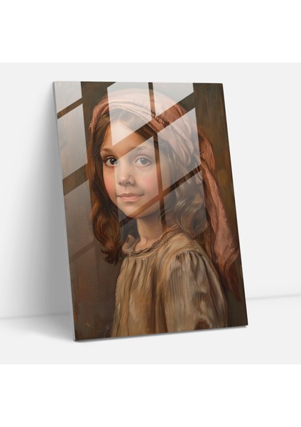 Young Girl Portrait Glass Print 30X45 cm