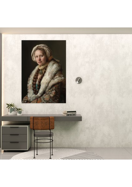 Johannes Vermeer Wall Art - Woman In Fur Coat 30X50 cm fiyatları