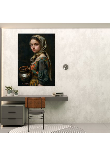 Johannes Vermeer Young Woman With Water Pitcher Wall Art 30X50 cm modelleri