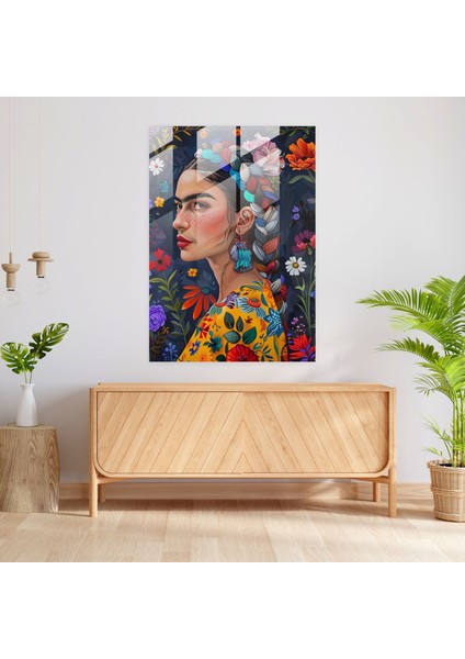 Frida Kahlo Style Glass Print - Frida Kahlo Eserleri 25X35 cm