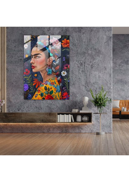 Frida Kahlo Style Glass Print - Frida Kahlo Eserleri 25X35 cm