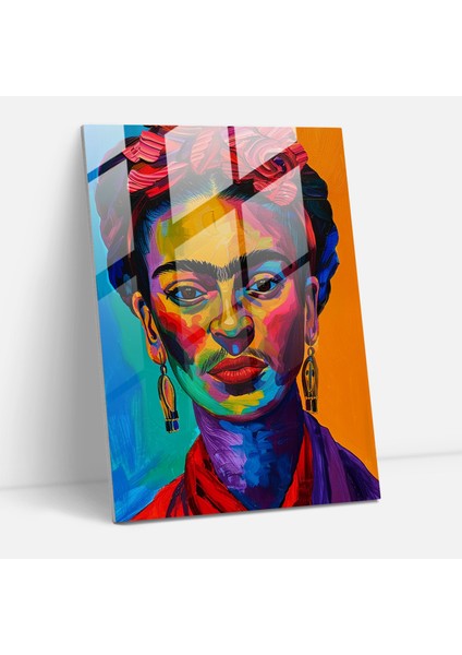 Frida Kahlo Style Glass Print - Frida Kahlo Eserleri 30X45 cm