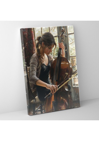 Johannes Vermeer Woman Playing Music Canvas Print 30X50 cm