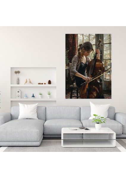 Johannes Vermeer Woman Playing Music Canvas Print 30X50 cm fiyatları