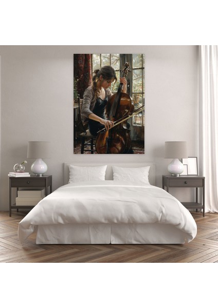 Johannes Vermeer Woman Playing Music Canvas Print 30X50 cm modelleri