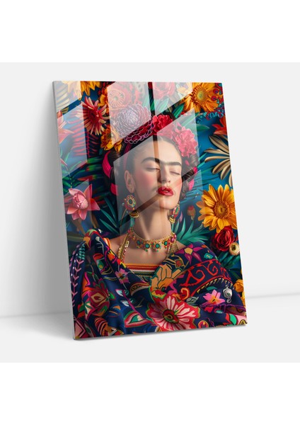 Frida Kahlo Style Cam Duvar Sanatı- Frida Kahlo Eserleri 30X45 cm