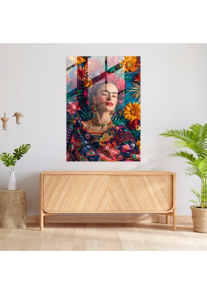 Frida Kahlo Style Cam Duvar Sanatı- Frida Kahlo Eserleri 30X45 cm fiyatları