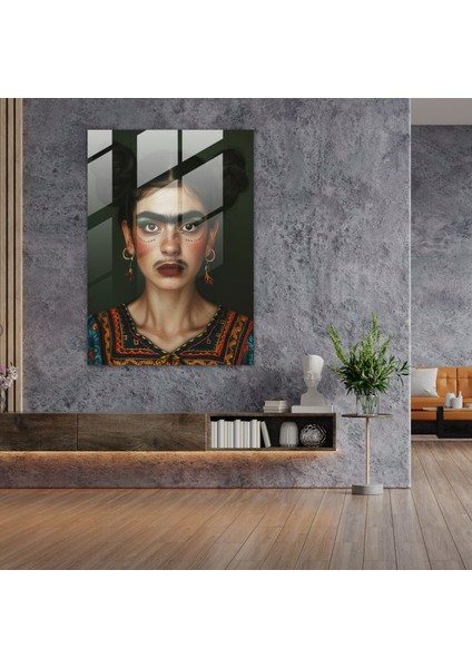 Frida Kahlo Style Cam Duvar Sanatı- Frida Kahlo Eserleri 30X45 cm