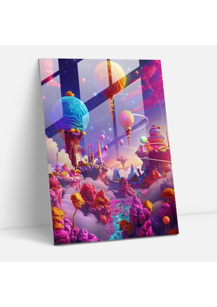 Frida Kahlo Style Glass Art - Frida Kahlo Eserleri 30X45 cm