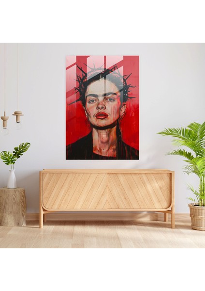 Frida Kahlo Style Glass Ev Dekorasyonu - Frida Kahlo Eserleri 30X45 cm modelleri