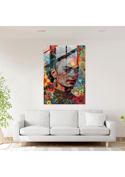 Frida Kahlo Style Glass Print - Frida Kahlo Eserleri 30X45 cm fiyatları