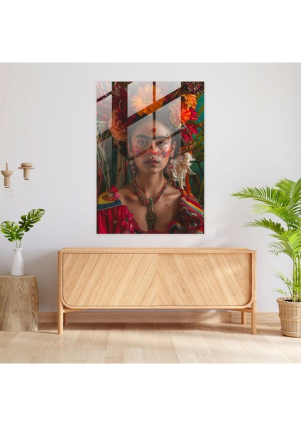 Frida Kahlo Style Glass Art - Frida Kahlo Eserleri 30X45 cm fiyatları