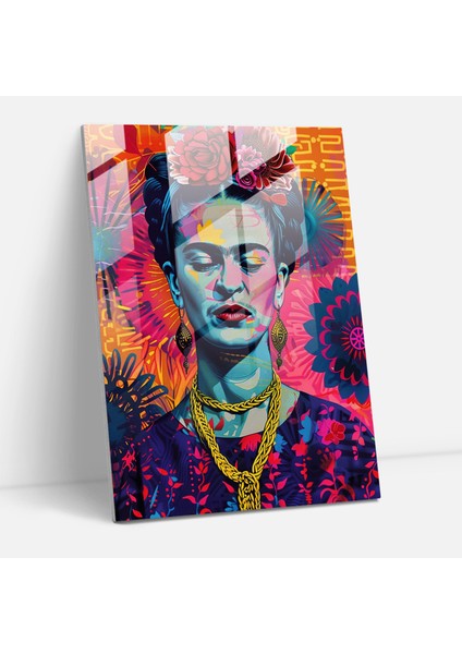 Frida Kahlo Style Cam Duvar Sanatı- Frida Kahlo Eserleri 30X45 cm