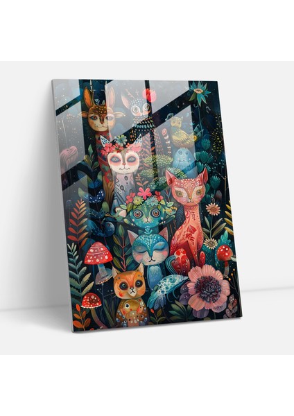 Frida Kahlo Style Glass Print - Frida Kahlo Eserleri 30X45 cm