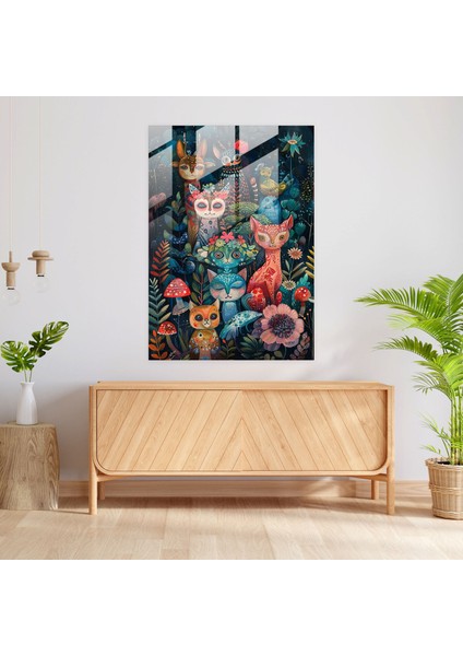 Frida Kahlo Style Glass Print - Frida Kahlo Eserleri 30X45 cm modelleri