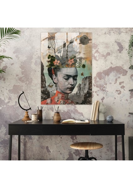 Frida Kahlo Style Cam Duvar Sanatı- Frida Kahlo Eserleri 30X45 cm fiyatları