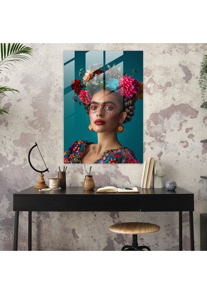 Frida Kahlo Style Cam Duvar Sanatı- Frida Kahlo Eserleri 30X45 cm