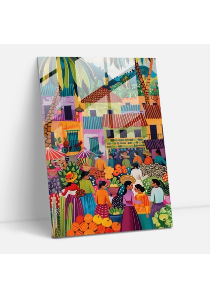 Frida Kahlo Style Glass Print - Frida Kahlo Eserleri 30X45 cm