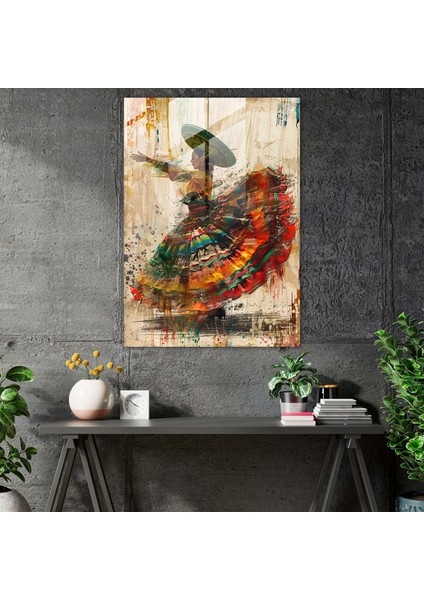 Frida Kahlo Style Glass Print - Frida Kahlo Eserleri 30X45 cm modelleri