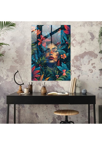 Frida Kahlo Style Glass Art - Frida Kahlo Eserleri 30X45 cm fiyatları