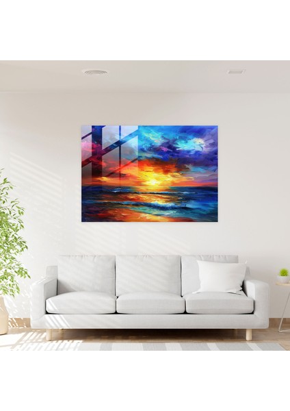 Leonid Afremov Glass Art - Colorful Ocean Sunset - Leonid Afremov 45X30 cm modelleri