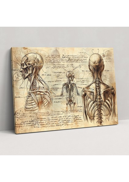 Leonardo Da Vinci Anatomy Studies Canvas Print - Leonardo Da Vinci, Canvas Print, Leonardo Da Vinci, Wall Art, 50X30