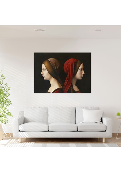 Ginevra De' Benci Canvas Print - Leonardo Da Vinci, Wall Art, Leonardo Da Vinci, Home Decoration, 50 x 30 cm modelleri